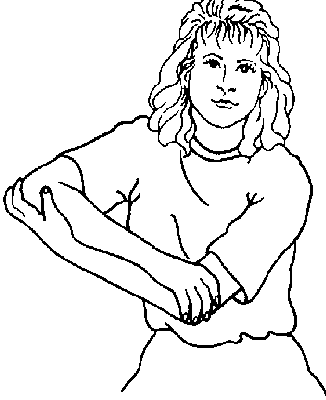 Cradle the operated arm and help it out to the side.
