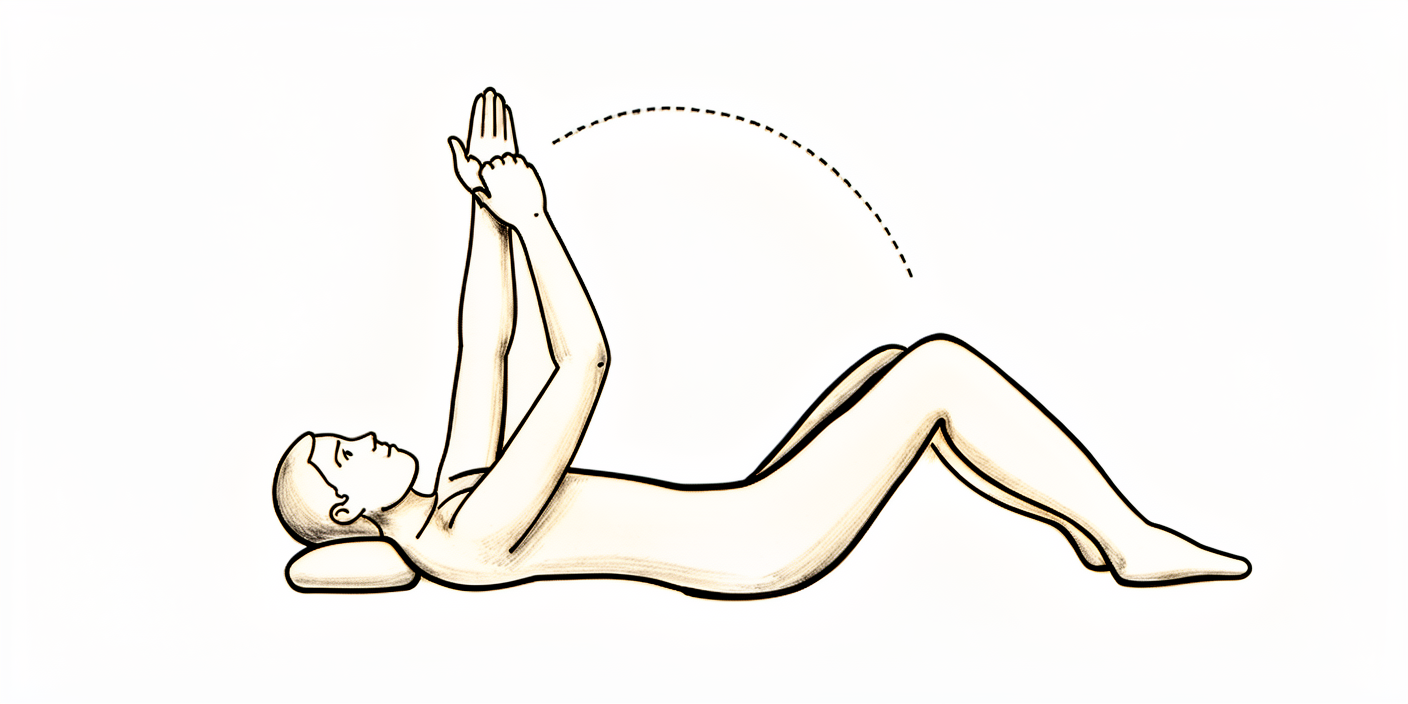 Cradle the operated arm with the other arm and lift it forwards.