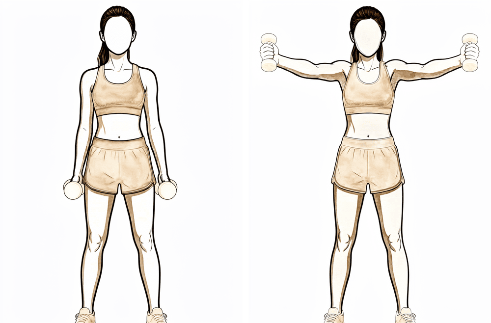 Raising the arm forwards and slightly out to the side with the thumb up, to about shoulder height.
