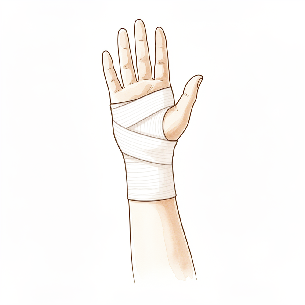 Holding the hand raised up above the level of the heart and gently pumping the fingers.