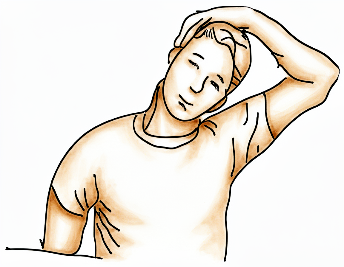 Bring the ear towards the shoulder, away from the operated side.